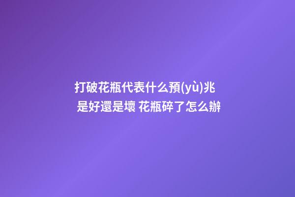 打破花瓶代表什么預(yù)兆 是好還是壞 花瓶碎了怎么辦